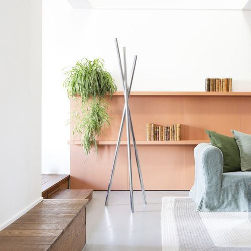 Porte-manteau sur pied - ASTER - LANDO - contemporain / en acier inoxydable poli / professionnel