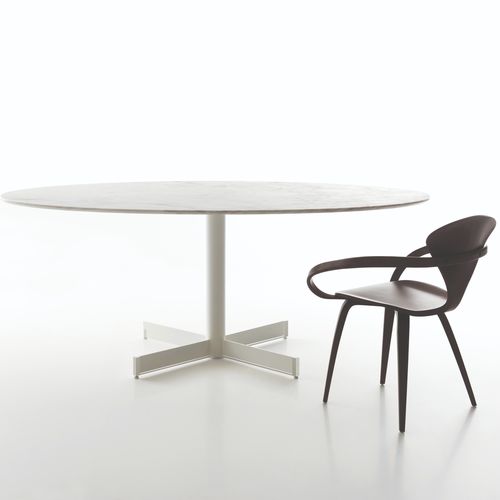 Table contemporaine - LEMMA - LANDO - en marbre / avec piètement en métal / ronde