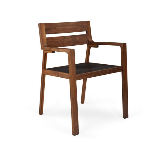 Chaise contemporaine - FABULA - LANDO - d'intérieur / en cuir / en noyer