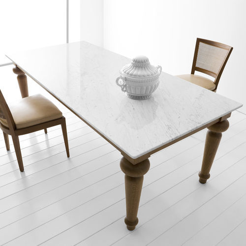 Table classique - TROPEA - LANDO - en bois / en marbre / avec piètement en bois massif