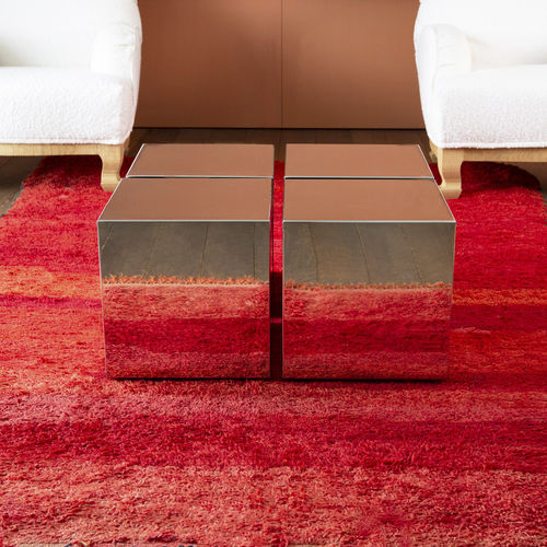 Table basse contemporaine - KUBO - LANDO - en acier inoxydable poli / avec piètement en acier inoxydable / carrée