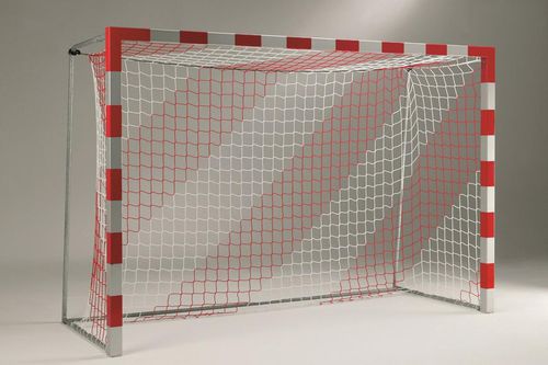 Filet de handball en polypropylène - 114-00 - SPORT TRANSFER Sp. z o.o. - blanc/rouge / blanc/bleu / blanc/vert