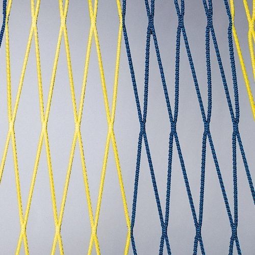 Filet de football en polypropylène - 1073/COL - SPORT TRANSFER Sp. z o.o. - blanc/bleu / blanc/rouge / blanc/noir