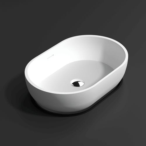 Vasque à poser - 700215 - NEILUR - en Solid Surface / ovale / sans trou