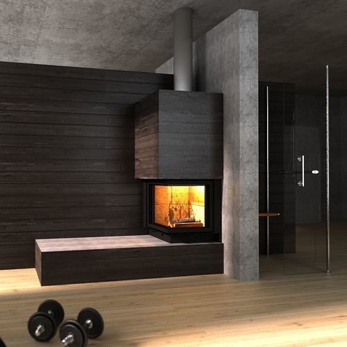 Cheminée à bois - Optimal 60x60 L/R - REGALFIRE S.A - à encastrer / d'angle / à 2 faces