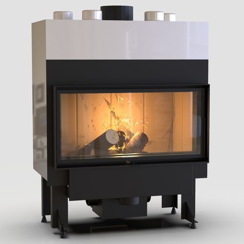 Cheminée à bois - SLINE 90x42 - REGALFIRE S.A - à encastrer / adossée / simple face