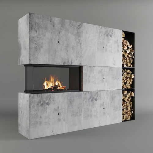 Cheminée à bois - architectural PI LONG 90 - REGALFIRE S.A - à encastrer / adossée / à 3 faces