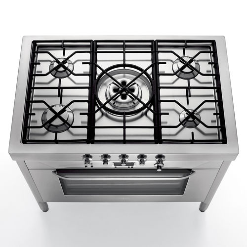 Cuisinière à gaz - C100-F90/1 - ALPES-INOX - électrique / 5 foyers / 1 four