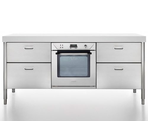 Élément de cuisine indépendant - 190C-C60+F60+C60/1 - ALPES-INOX - pose libre / avec tiroir