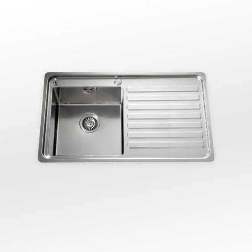 Évier 1 bac - radius 12 flush LFRS 587/1V1S - ALPES-INOX - avec égouttoir / en acier inoxydable / monobloc