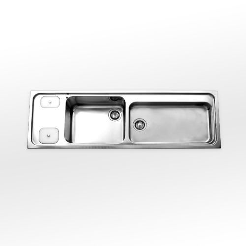 Évier à poser - radius 60 A5-5158 series - ALPES-INOX - 2 bacs / avec égouttoir / en inox