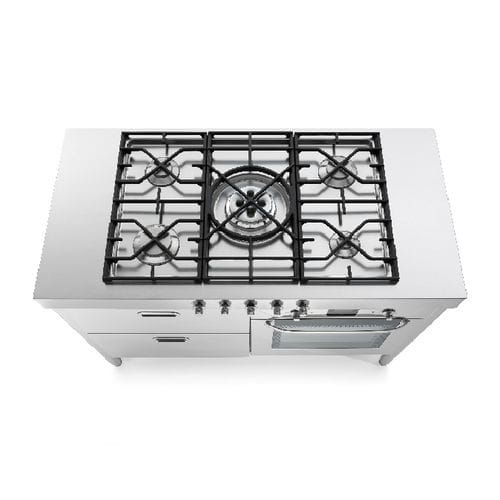 Cuisinière à gaz - C130-C60+F60/1 - ALPES-INOX - électrique / 5 foyers / 1 four