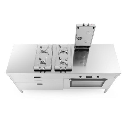Cuisinière à gaz - C190-C90+F90/1 - ALPES-INOX - électrique / à induction / 4 foyers