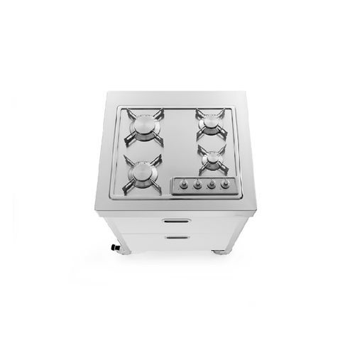 Table de cuisson à gaz - C70-C60-ruote/1 - ALPES-INOX - 4 foyers / encastrable / avec manettes