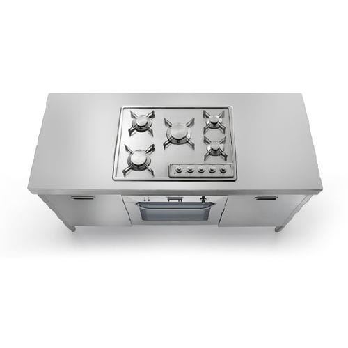 Cuisinière à gaz - C160-A45+F60+A45/1 - ALPES-INOX - électrique / 5 foyers / 1 four