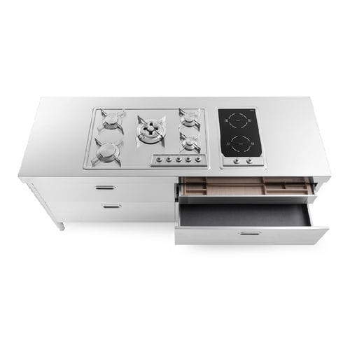 Table de cuisson à gaz - C190-C90+C90/2 - ALPES-INOX - à induction / 5 foyers / encastrable