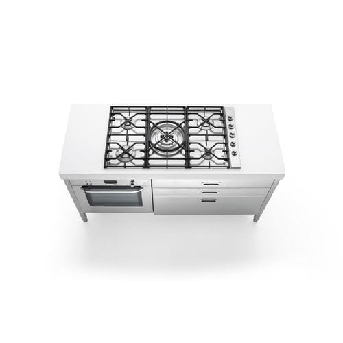 Cuisinière à gaz - C160-F60+C90/1 - ALPES-INOX - électrique / 5 foyers / 1 four