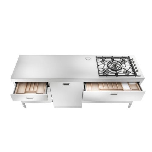 Table de cuisson à gaz - C220-C60+L60+C90/1 - ALPES-INOX - 5 foyers / encastrable / avec manettes