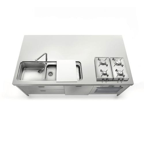 Armoire De Cuisine 4 Portes étagères Réglables Gris Homcom