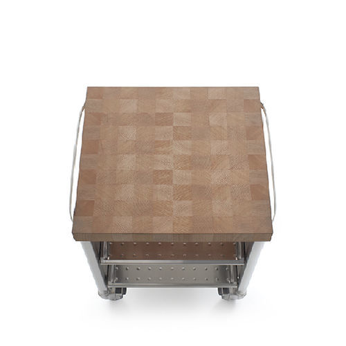 Chariot de service - 70C-CARRELLO-2 - ALPES-INOX - en bois massif / en bois huilé / en acier inoxydable