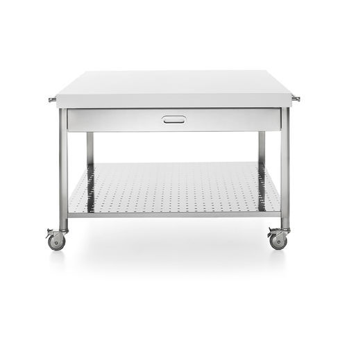Chariot de service - 130x125C-CARRELLO-1 - ALPES-INOX - en acier inoxydable / en Corian®