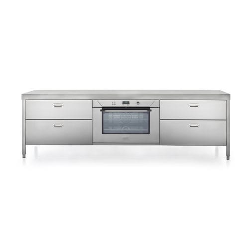Élément de cuisine indépendant - 280C-C90+F90+C90/1 - ALPES-INOX - pose libre / cuisson avant / avec tiroir
