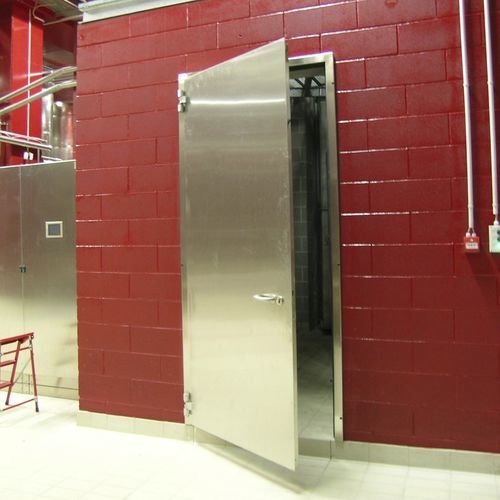 Porte industrielle battante - FLY INOX - Moreschi Chiusure Industriali S.r.l. - en aluminium / en acier inoxydable / en mousse de polyuréthane