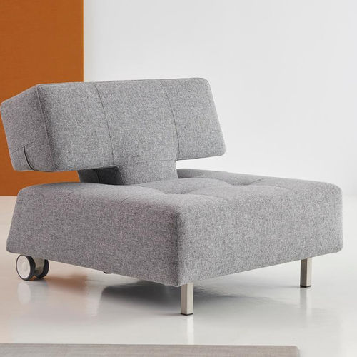 Fauteuil contemporain - Long Horn D.E.L.  - INNOVATION LIVING - en tissu / en acier inoxydable / tapissé