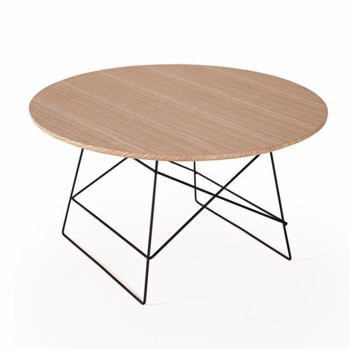 Table basse contemporaine - Grids - INNOVATION LIVING - en chêne / avec piètement en acier / ronde