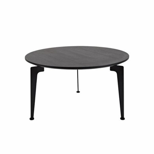 Table basse contemporaine - Laser - INNOVATION LIVING - en chêne naturel / avec piètement en acier / ronde