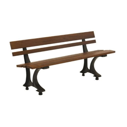 Banc public classique - PN010 - irollo - en fonte / en pin / en iroko