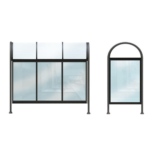 Abribus en polycarbonate - PEN001 - irollo - en fer galvanisé / en fonte / toit en polycarbonate