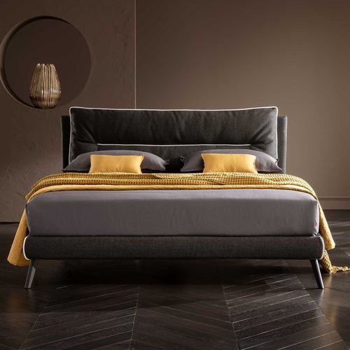 Lit double - Creta - ALTRENOTTI - contemporain / tapissé / avec rangement
