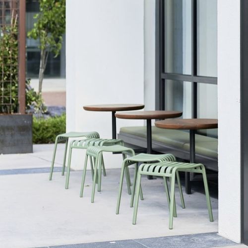 Tabouret contemporain - Brighton - Zaneti - en aluminium / avec piètement en aluminium / empilable