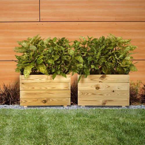 Jardinière en pin - GHIO - Hortalia - rectangulaire / contemporaine / pour les zones urbaines