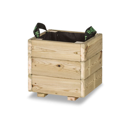 Jardinière en pin - PUN KD - Hortalia - carrée / contemporaine / pour les zones urbaines