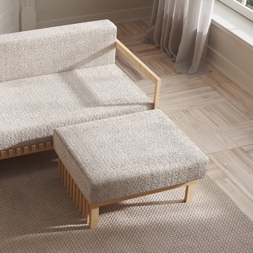 Ottoman design scandinave - EYJA - Laengsel - en tissu / en cuir / rectangulaire