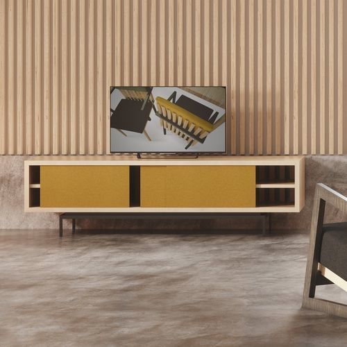 Meuble TV contemporain - INGMAR - Laengsel - sur mesure / avec rangement intégré / en contreplaqué