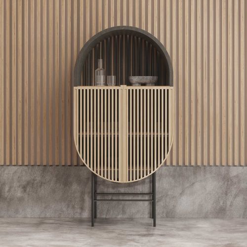 Meuble bar contemporain - AKVAVIT - Laengsel - en bouleau / en contreplaqué / sur mesure