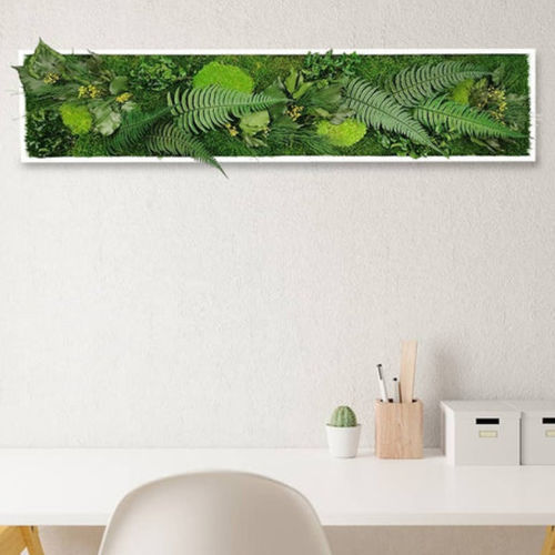 Tableau végétal stabilisé - ELEGANCE 25X115 - naturall green - naturel / feuillages denses / floral