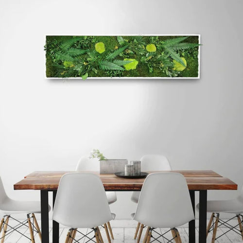 Tableau végétal stabilisé - ELEGANCE 40X140 - naturall green - naturel / floral / d'intérieur