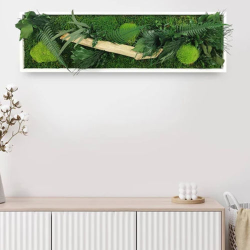 Tableau végétal stabilisé - 20x70 - naturall green - naturel / feuillages denses / d'intérieur