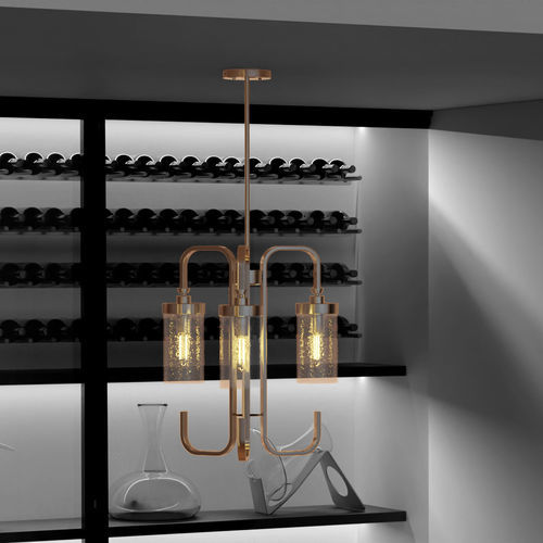 Lustre contemporain - KRISTIN - Ambiate Lighting - en verre / en nickel / 3 ampoules