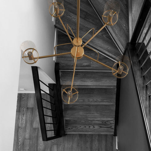 Lustre contemporain - SARA - Ambiate Lighting - en verre / en cristal / 5 ampoules