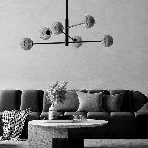 Lustre contemporain - STRALIA - Ambiate Lighting - en verre / 6 ampoules / professionnel