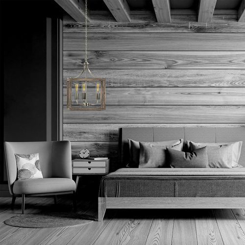 Suspension - GABBIA - Ambiate Lighting - en nickel / bois / contemporaine