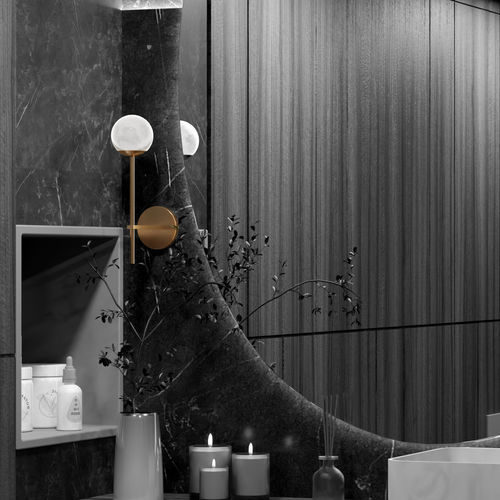 Applique murale contemporaine - LIBERTA - Ambiate Lighting - d'intérieur / en laiton / en marbre