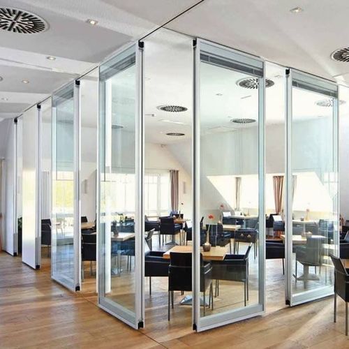 Panneau en verre acoustique - DORMA MOVEO - Transparent Design SRL - trempé / coloré / pour cloison