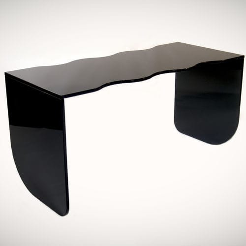 Table moderne - DESKS - Transparent Design SRL - en verre / avec piètement en verre / rectangulaire