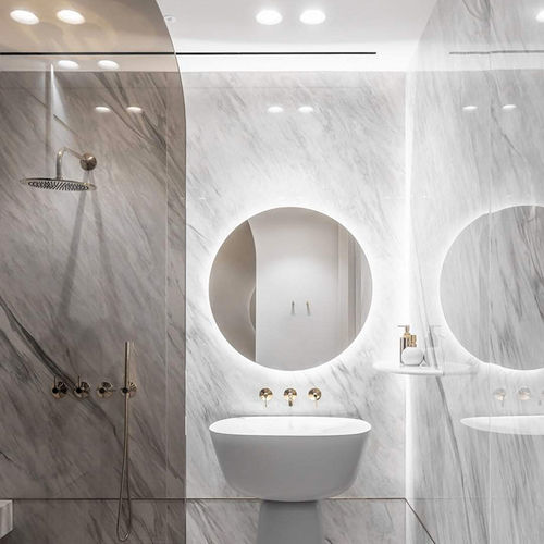 Miroir de salle de bain mural - Transparent Design SRL - pour magasin / contemporain / rectangulaire